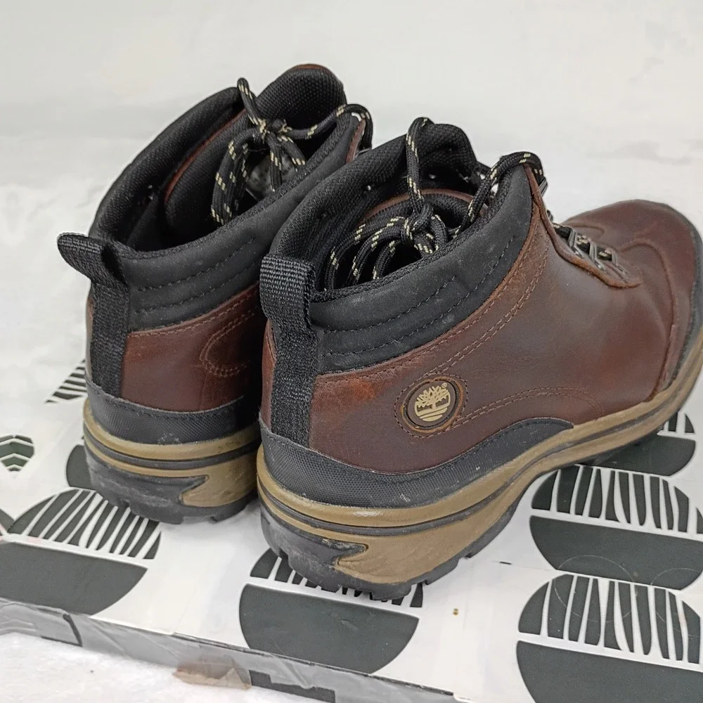 Timberland Kids Brown Leather Hiking‎ Boots Mid Top Lace Up 22913 Size 4.5Y